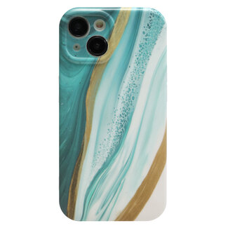 Hoozey Hoozey - Hoesje geschikt voor Apple iPhone 14 Pro - Marble Print - Groen