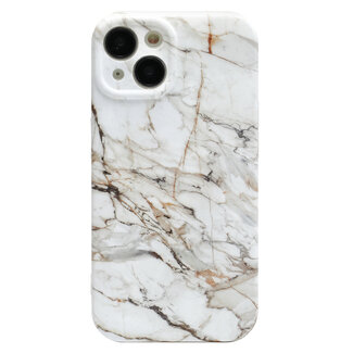 Hoozey Hoozey - Hoesje geschikt voor Apple iPhone 14 Pro Max - Marble Print - Wit