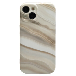 Hoozey Hoozey - Hoesje geschikt voor Apple iPhone 14 Pro Max - Marble Print - Licht Bruin