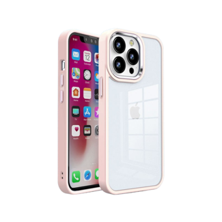 Hoozey Hoozey - Hoesje geschikt voor Apple iPhone 14 Pro - Clear Case - Licht Roze