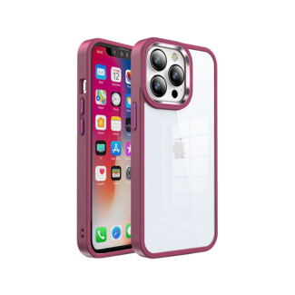 Hoozey Hoozey - Hoesje geschikt voor Apple iPhone 14 Pro Max - Clear Case - Donker Rood