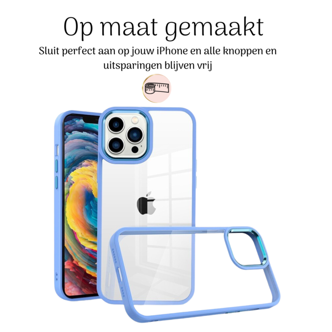 Hoozey - Hoesje geschikt voor Apple iPhone 14 - Clear Case - Licht Blauw
