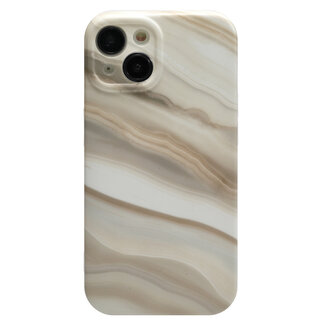 Hoozey Hoozey - Hoesje geschikt voor Apple iPhone 13 Pro Max - Marble Print - Licht Bruin