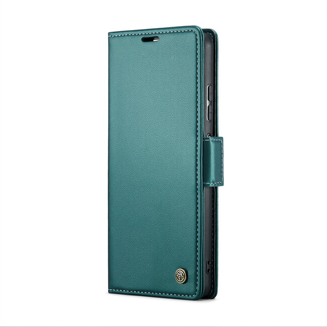 CaseMe - Hoesje geschikt voor Xiaomi Redmi Note 12 Pro 5G - Retro Wallet Book Case - Met Magnetische Sluiting - Groen