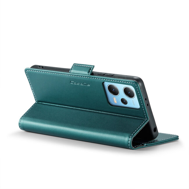 CaseMe - Hoesje geschikt voor Xiaomi Redmi Note 12 Pro 5G - Retro Wallet Book Case - Met Magnetische Sluiting - Groen