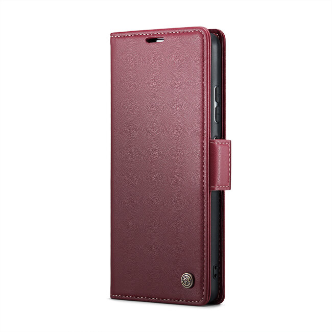 CaseMe - Hoesje geschikt voor Xiaomi Redmi Note 12 5G - Retro Wallet Book Case - Met Magnetische Sluiting - Rood
