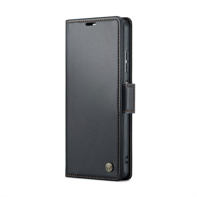 CaseMe - Hoesje geschikt voor Xiaomi Redmi Note 12 5G - Retro Wallet Book Case - Met Magnetische Sluiting - Zwart