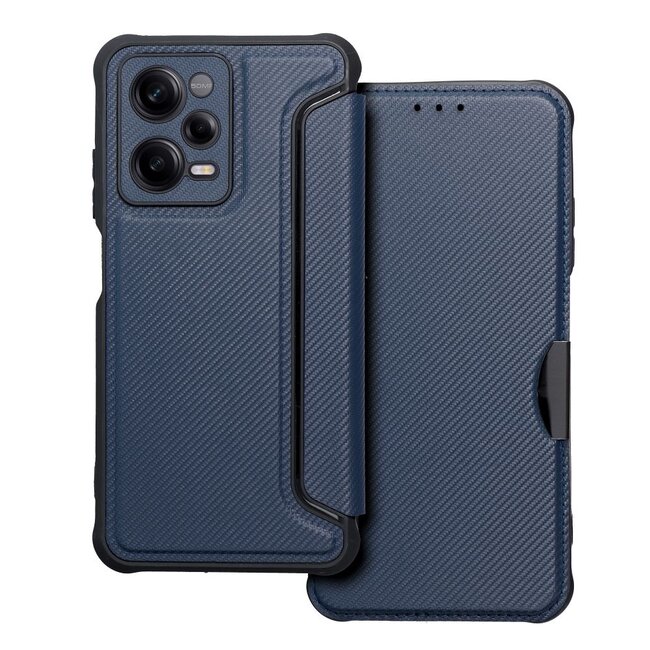 Case2go - Hoesje geschikt voor Xiaomi Redmi Note 12 Pro 5G - Schokbestendige Book Case - Donker Blauw