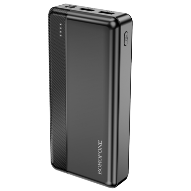 Borofone - Powerbank 20000 mAH - Incl. 2x USB aansluiting - 1x USB C en 1x Micro USB - Met LED Display - Zwart