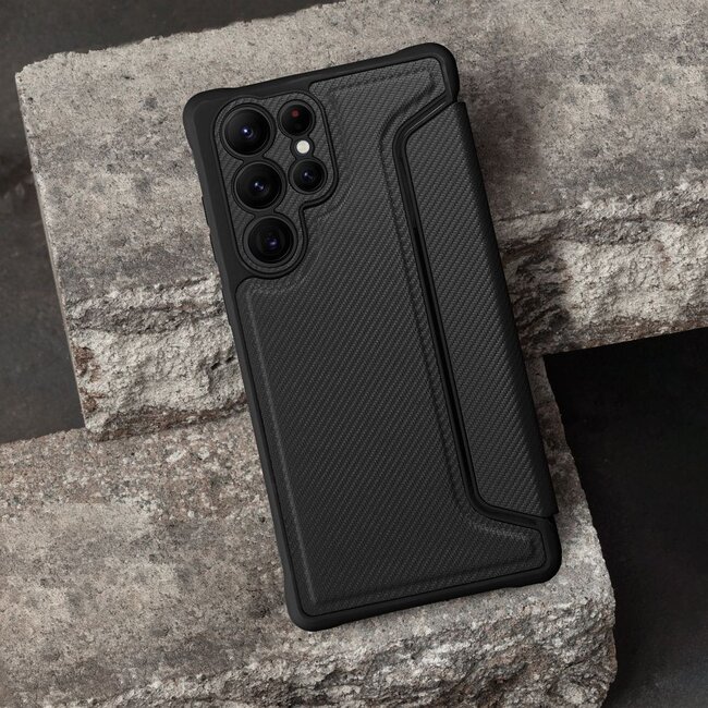 Case2go - Hoesje geschikt voor Samsung Galaxy S23 - Schokbestendige Book Case - Zwart