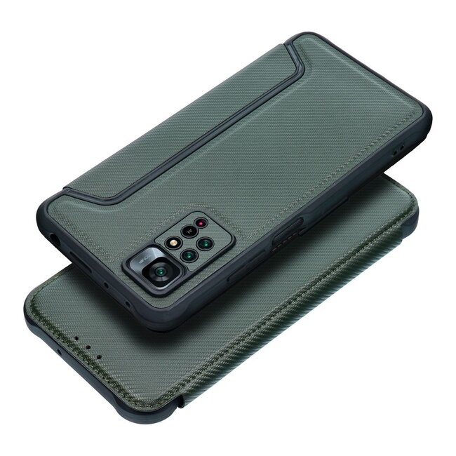 Case2go - Hoesje voor Xiaomi Redmi Note 11 Pro - Schokbestendige Book Case - Groen