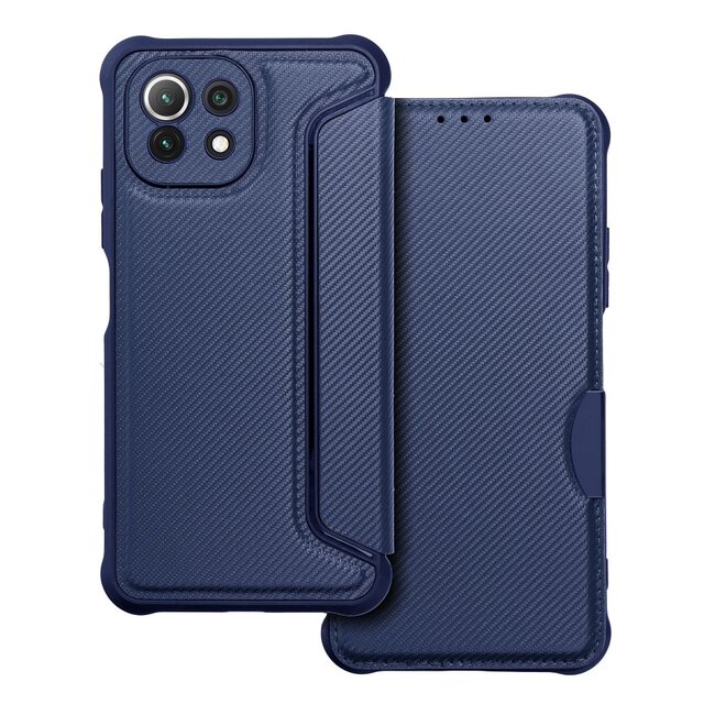 Case2go - Hoesje voor Xiaomi Mi 11 Lite - Schokbestendige Book Case - Donker Blauw
