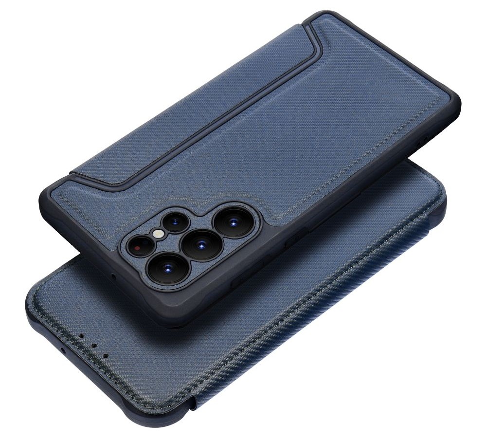 Case2go - Hoesje voor Samsung Galaxy S23 Ultra - Schokbestendige Book Case - Donker Blauw afbeelding