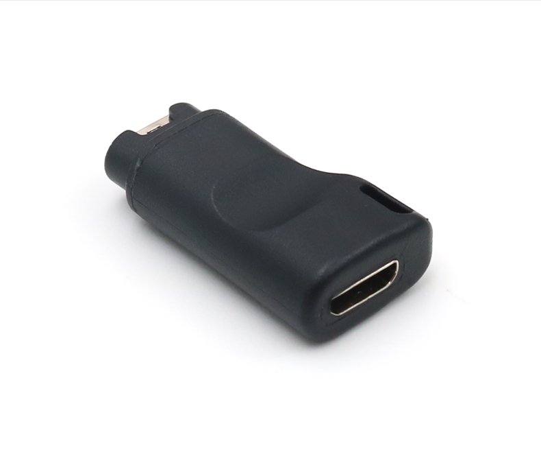 Case2go - OTG Adapter geschikt voor Garmin - Micro USB naar Garmin Smartwatch connector - USB Adapter - Oplader - Zwart afbeelding