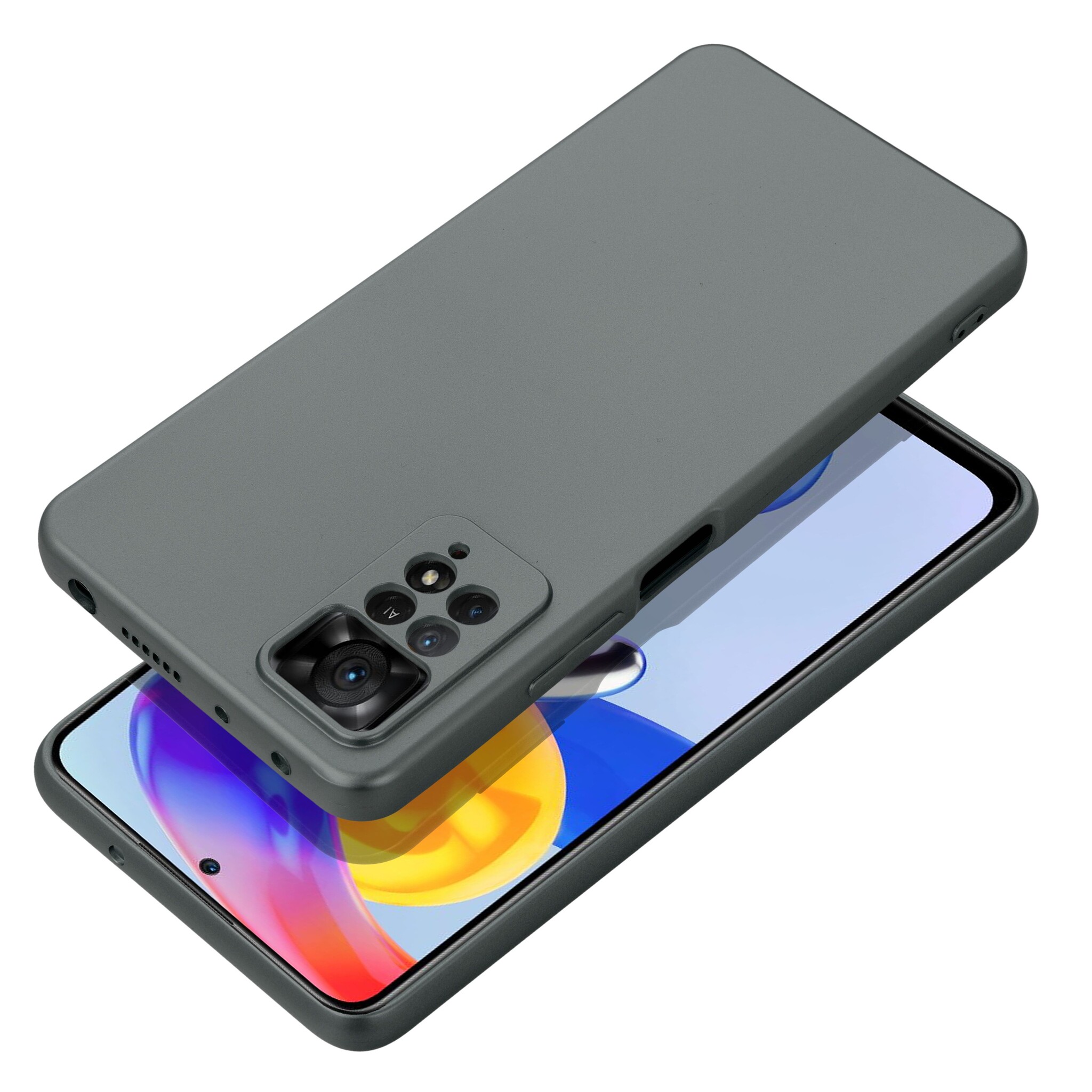 Case2go - Hoesje voor Xiaomi Redmi Note 12 4G - Back cover - Grijs afbeelding