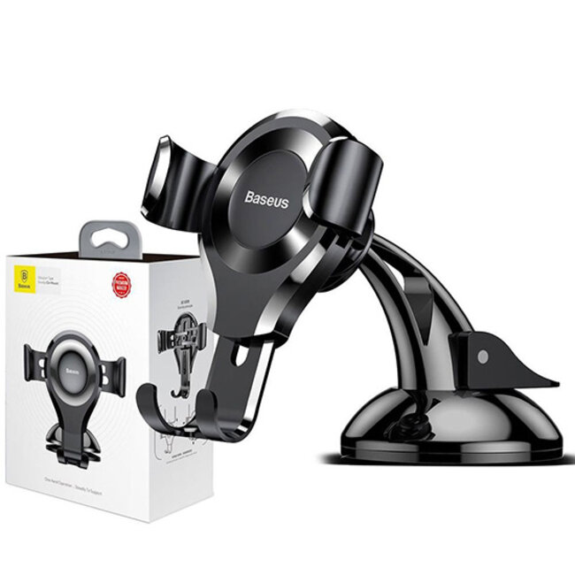 Baseus - Telefoon houder voor in Auto - 360 Draaibaar - Met Zuignap - Zwart