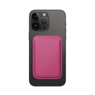 Case2go Case2go - Pasjes Houder geschikt voor iPhones en Apple magnetische Ring - Magnetische Kaarthouder - Roze