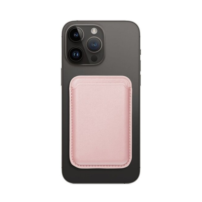 Pasjeshouder geschikt voor iPhones 12/13/14/15/16 serie - Magnetische Kaarthouder - Licht Roze