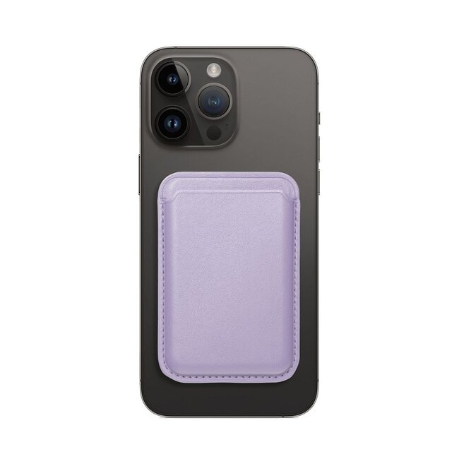 Pasjeshouder geschikt voor iPhones 12/13/14/15/16 serie - Magnetische Kaarthouder - Lila