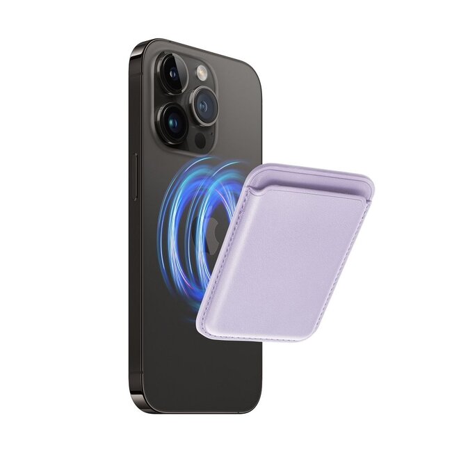 Pasjeshouder geschikt voor iPhones 12/13/14/15/16 serie - Magnetische Kaarthouder - Lila