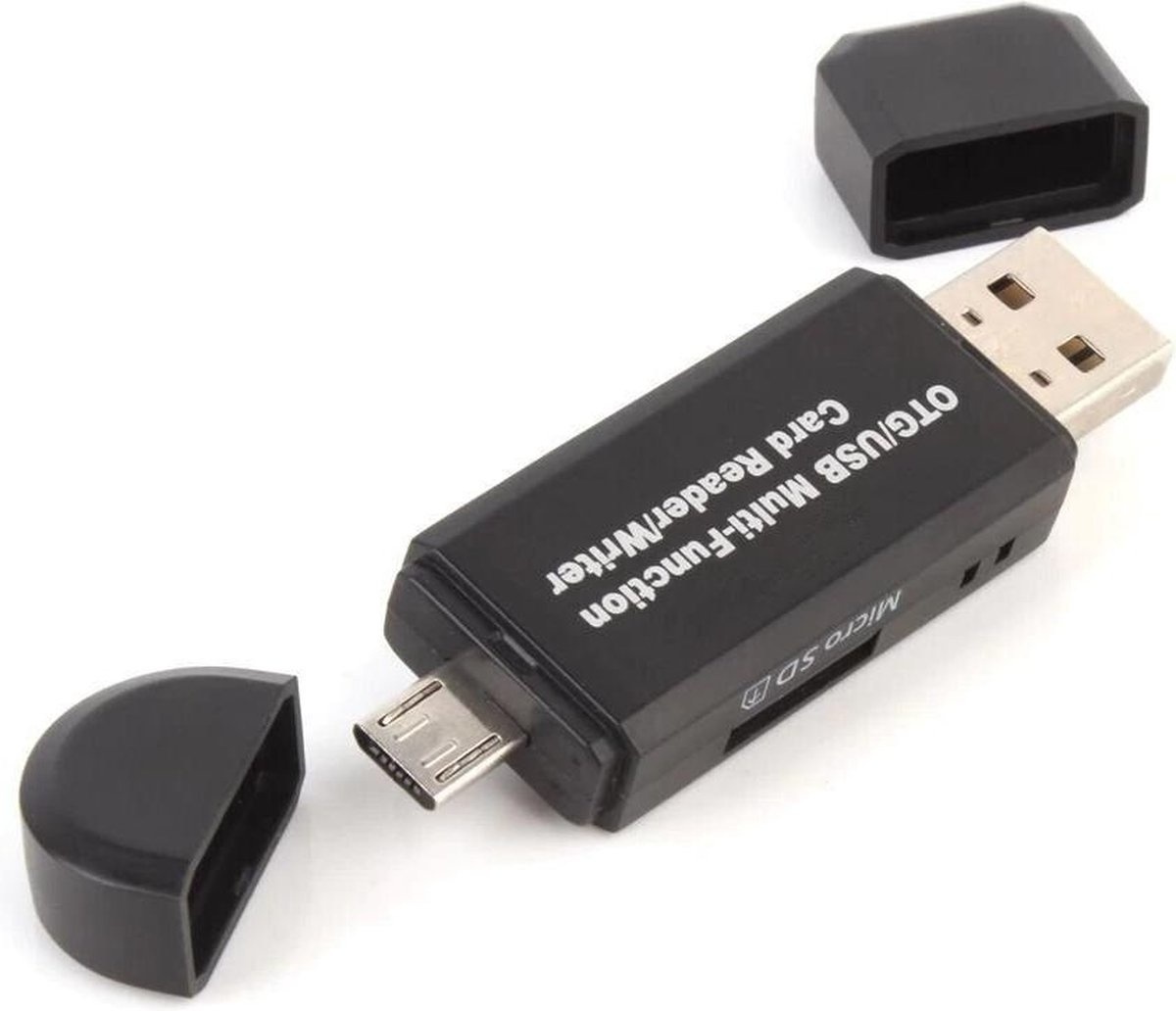 Verborgen gevolgtrekking Alice Case2go SD Kaartlezer USB voor Micro SD kaart - SD kaart - Geschikt voor  Telefoon, PC en Tablet met Micro USB aansluiting - Zwart | Case2go.nl