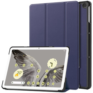 Case2go Case2go - Tablet hoes geschikt voor Google Pixel Tablet (2023) - Tri-Fold Book Case - Donker Blauw