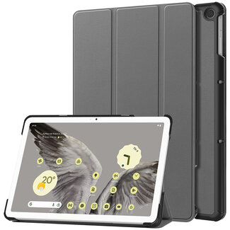 Case2go Case2go - Tablet hoes geschikt voor Google Pixel Tablet (2023) - Tri-Fold Book Case - Grijs