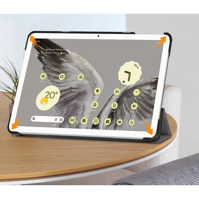 Case2go - Tablet hoes geschikt voor Google Pixel Tablet (2023) - Tri-Fold Book Case - Grijs