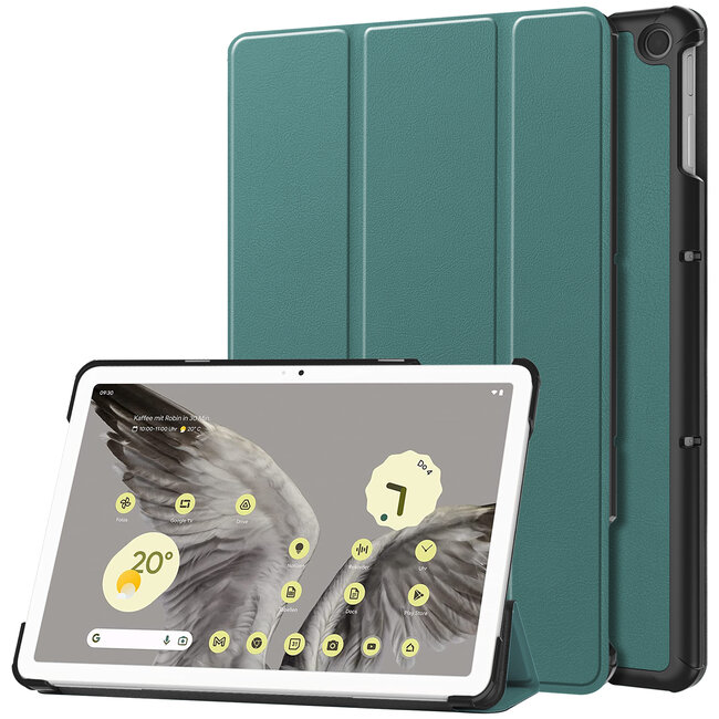 Case2go - Tablet hoes geschikt voor Google Pixel Tablet (2023) - Tri-Fold Book Case - Groen