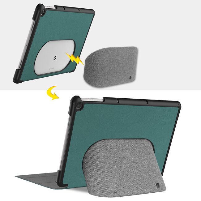 Case2go - Tablet hoes geschikt voor Google Pixel Tablet (2023) - Tri-Fold Book Case - Groen