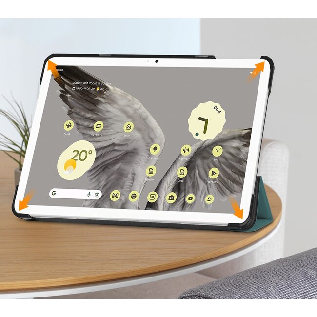 Case2go - Tablet hoes geschikt voor Google Pixel Tablet (2023) - Tri-Fold Book Case - Groen