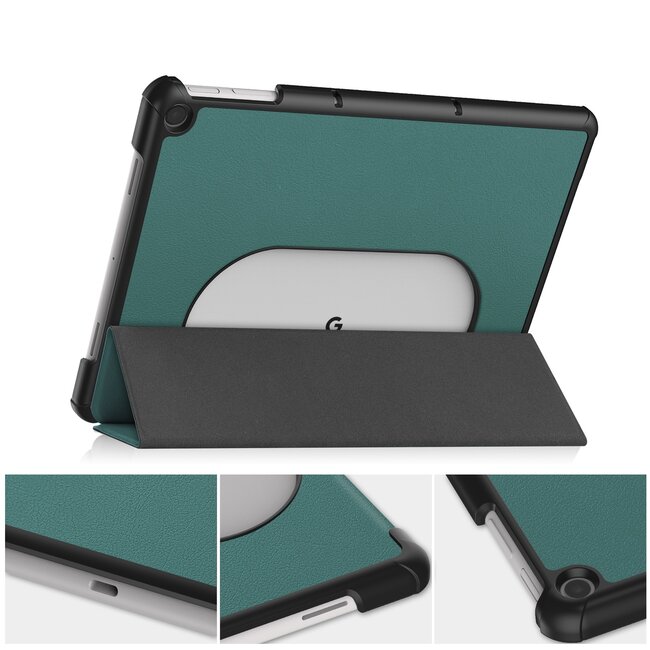 Case2go - Tablet hoes geschikt voor Google Pixel Tablet (2023) - Tri-Fold Book Case - Groen