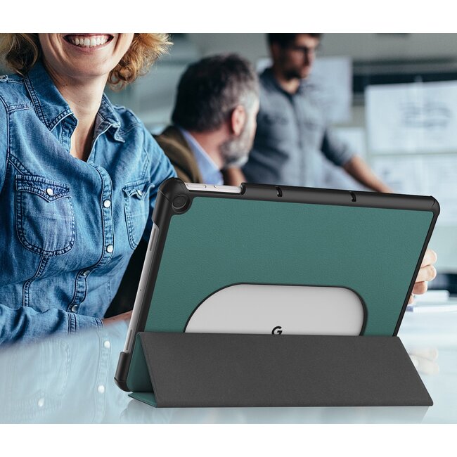 Case2go - Tablet hoes geschikt voor Google Pixel Tablet (2023) - Tri-Fold Book Case - Groen