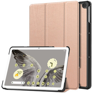 Case2go Case2go - Tablet hoes geschikt voor Google Pixel Tablet (2023) - Tri-Fold Book Case - Rose Goud