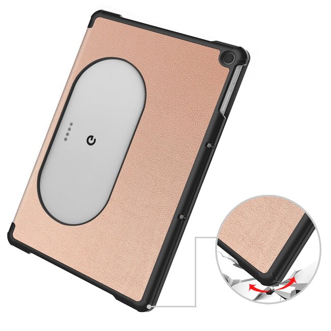 Case2go - Tablet hoes geschikt voor Google Pixel Tablet (2023) - Tri-Fold Book Case - Rose Goud