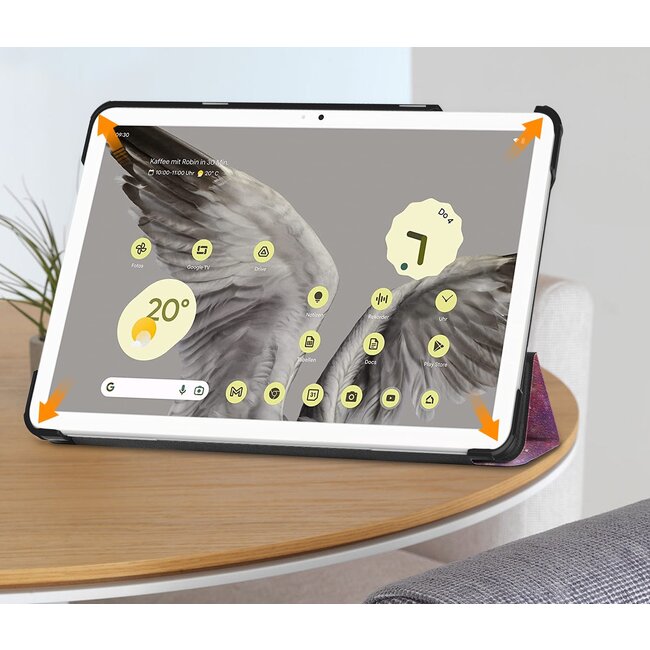 Case2go - Tablet hoes geschikt voor Google Pixel Tablet (2023) - Tri-Fold Book Case - Galaxy