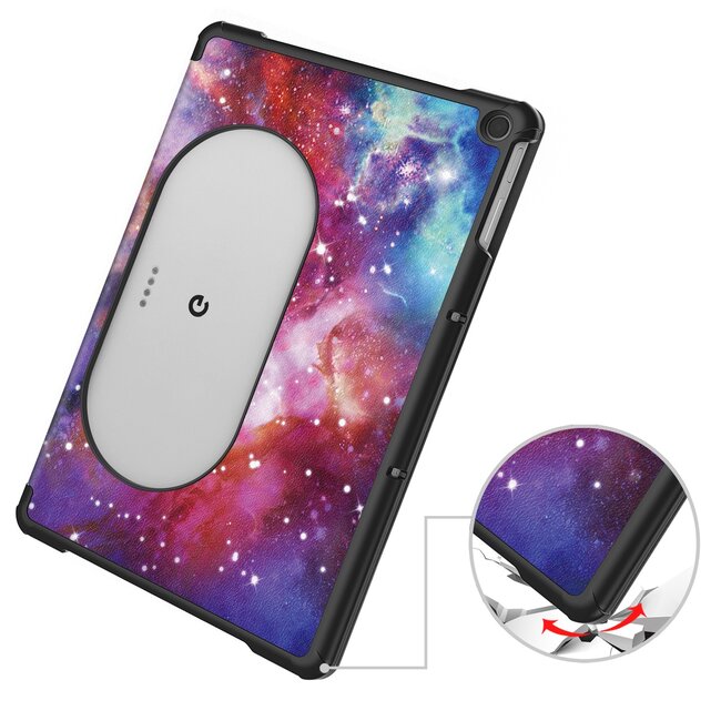 Case2go - Tablet hoes geschikt voor Google Pixel Tablet (2023) - Tri-Fold Book Case - Galaxy