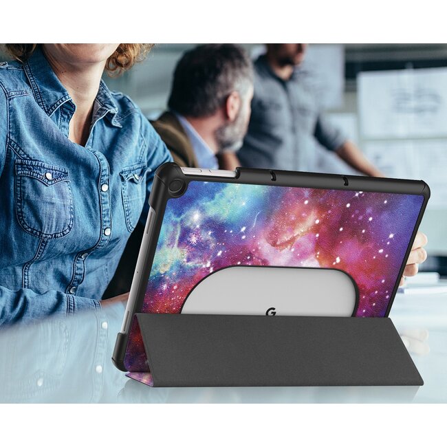 Case2go - Tablet hoes geschikt voor Google Pixel Tablet (2023) - Tri-Fold Book Case - Galaxy