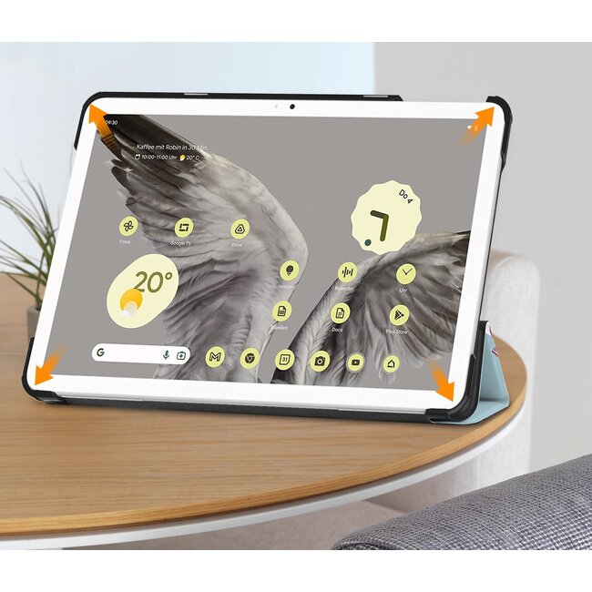 Case2go - Tablet hoes geschikt voor Google Pixel Tablet (2023) - Tri-Fold Book Case - Eenhoorn