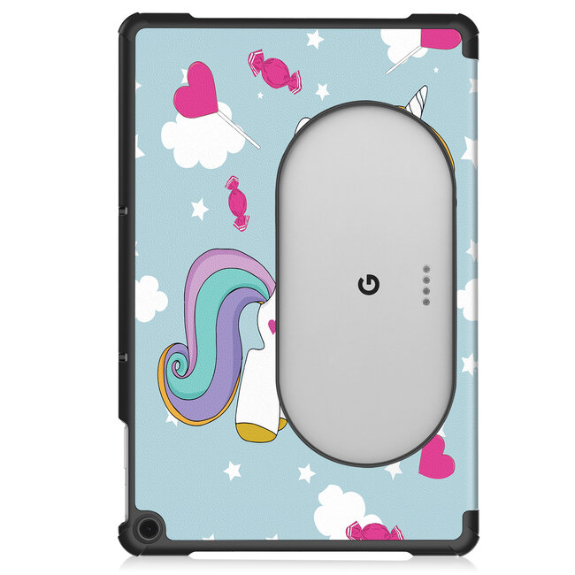 Case2go - Tablet hoes geschikt voor Google Pixel Tablet (2023) - Tri-Fold Book Case - Eenhoorn