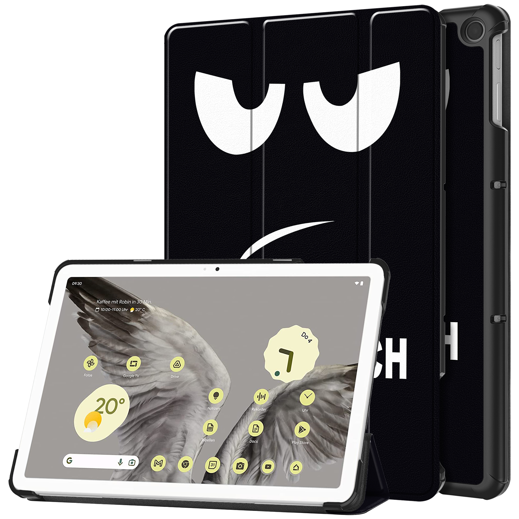 Case2go - Tablet hoes geschikt voor Google Pixel Tablet (2023) - Tri-Fold Book Case - Don't Touch Me afbeelding
