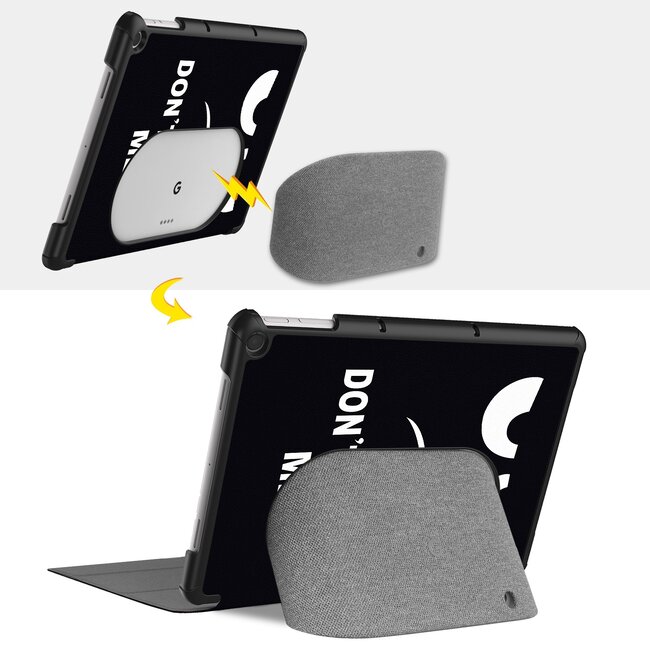 Case2go - Tablet hoes geschikt voor Google Pixel Tablet (2023) - Tri-Fold Book Case - Don't Touch Me