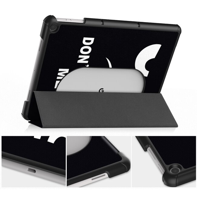 Case2go - Tablet hoes geschikt voor Google Pixel Tablet (2023) - Tri-Fold Book Case - Don't Touch Me