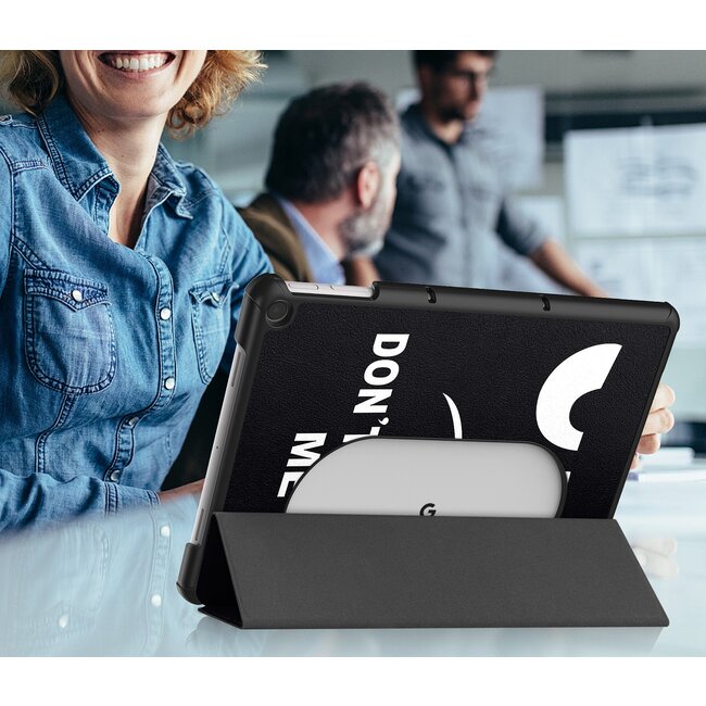 Case2go - Tablet hoes geschikt voor Google Pixel Tablet (2023) - Tri-Fold Book Case - Don't Touch Me