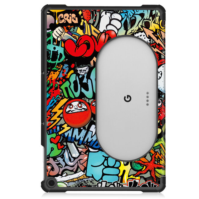 Case2go - Tablet hoes geschikt voor Google Pixel Tablet (2023) - Tri-Fold Book Case - Graffiti