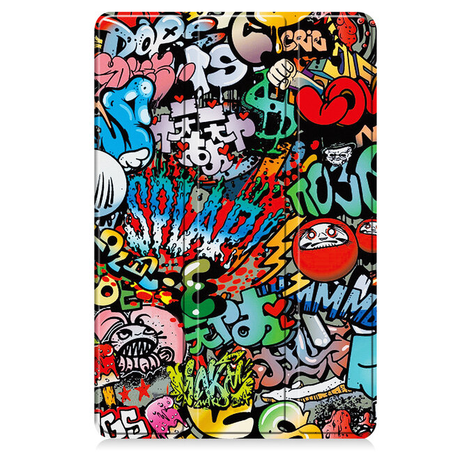 Case2go - Tablet hoes geschikt voor Google Pixel Tablet (2023) - Tri-Fold Book Case - Graffiti