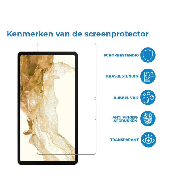 Case2go - Tablet Screenprotector geschikt voor Samsung Galaxy Tab S9 Plus (2023) - 12.9 Inch - Tempered Glass - Case Friendly - Transparant