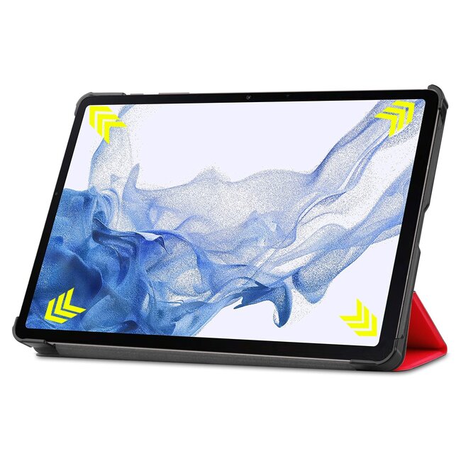 Case2go - Tablet hoes geschikt voor Samsung Galaxy Tab S9 (2023) - Tri-Fold Book Case - Rood