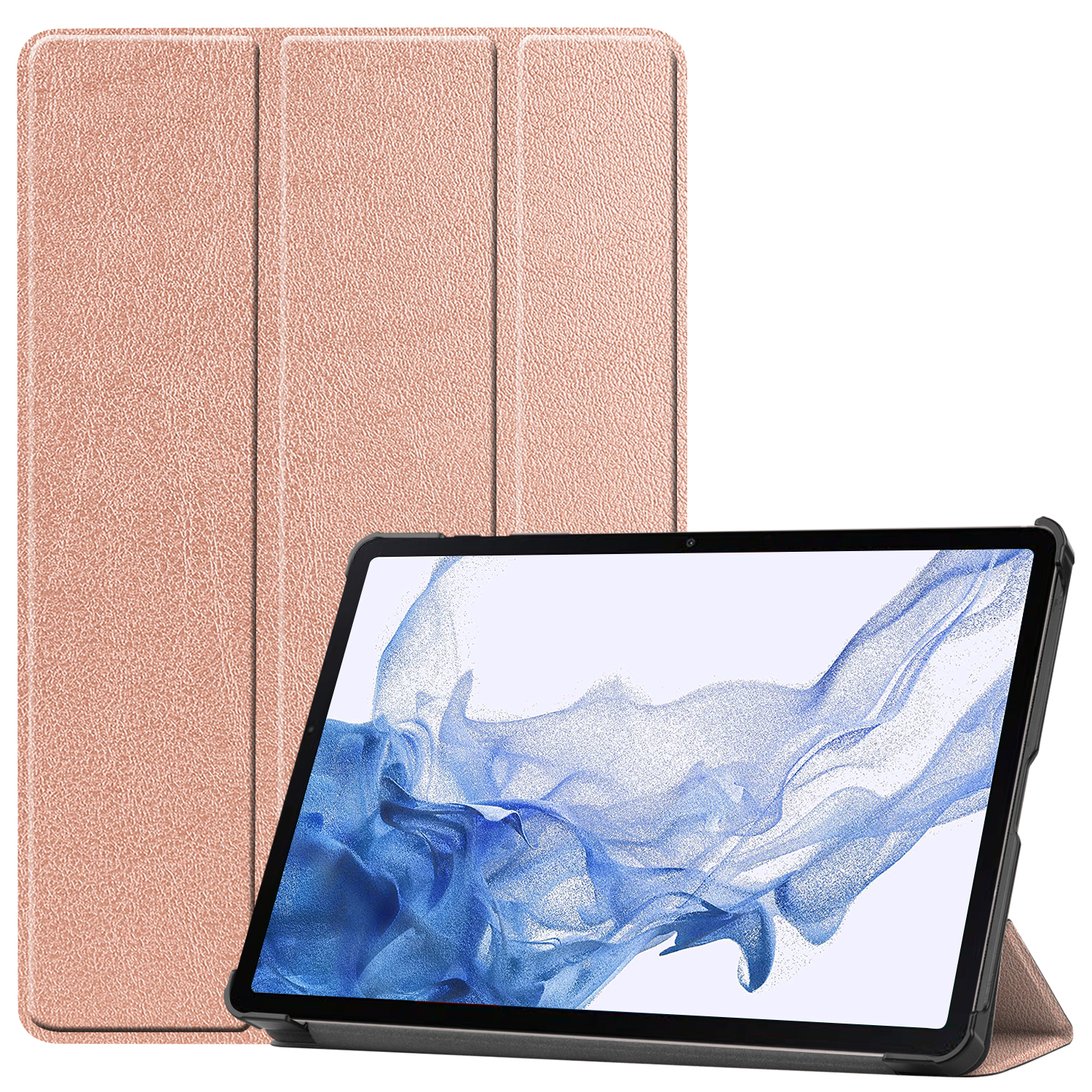 Case2go - Tablet hoes geschikt voor Samsung Galaxy Tab S9 Plus (2023) - Tri-Fold Book Case - Rose Goud afbeelding