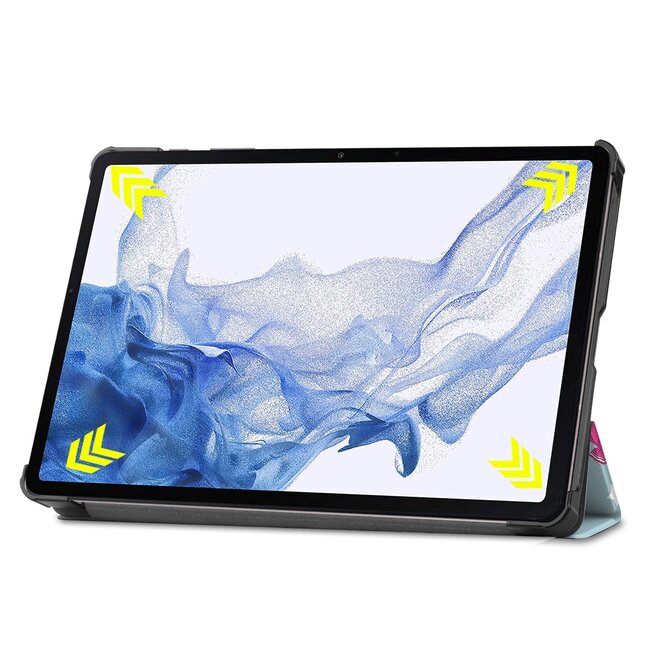 Case2go - Tablet hoes geschikt voor Samsung Galaxy Tab S9 (2023) - Tri-Fold Book Case - Eenhoorn